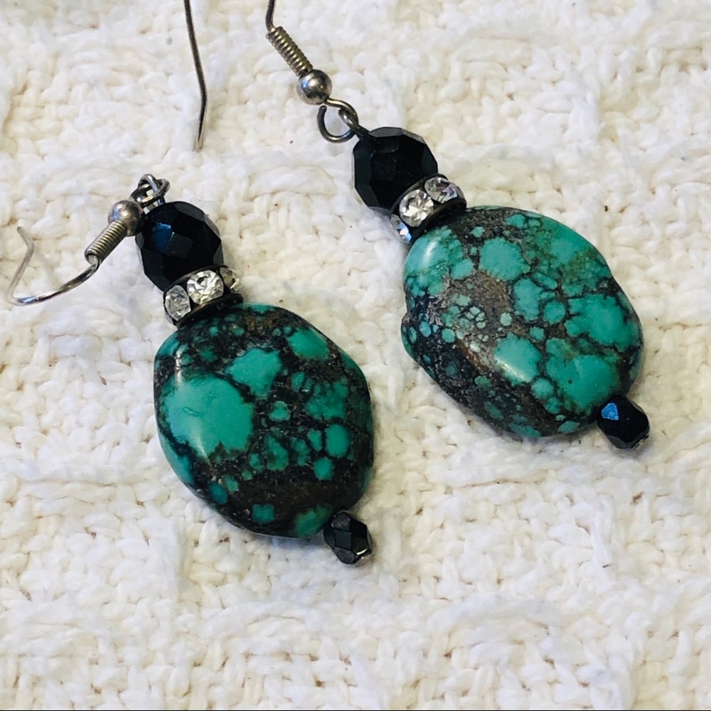 BRACELET & EARRINGS SET Turquoise & Rhinestone - Picture 8 of 8